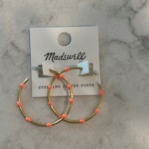 NWT madewell gold and coral hoops